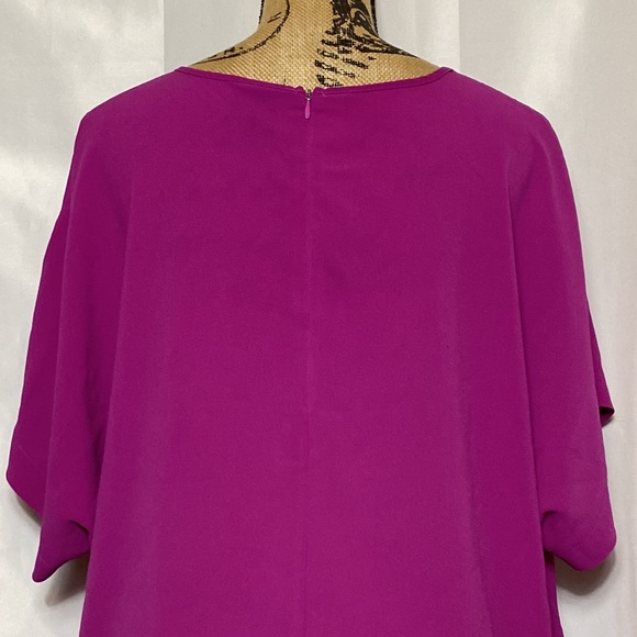 Bobeau Fuchsia Scoop Neck Short Sleeve Shirt L - Picture 4 of 9